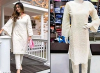 KAASHIBA Charvi Alluring Women Kurta Sets - White, M