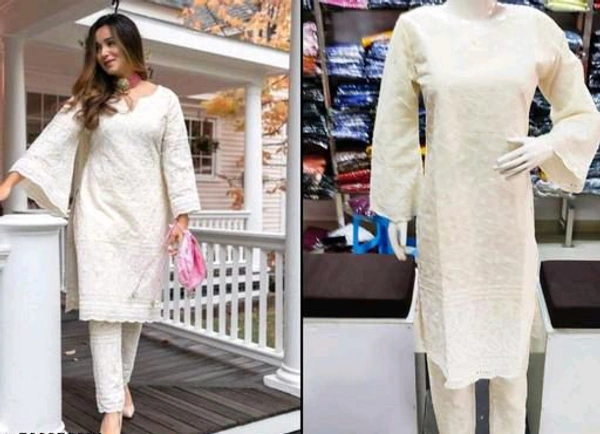 KAASHIBA Charvi Alluring Women Kurta Sets - White, M