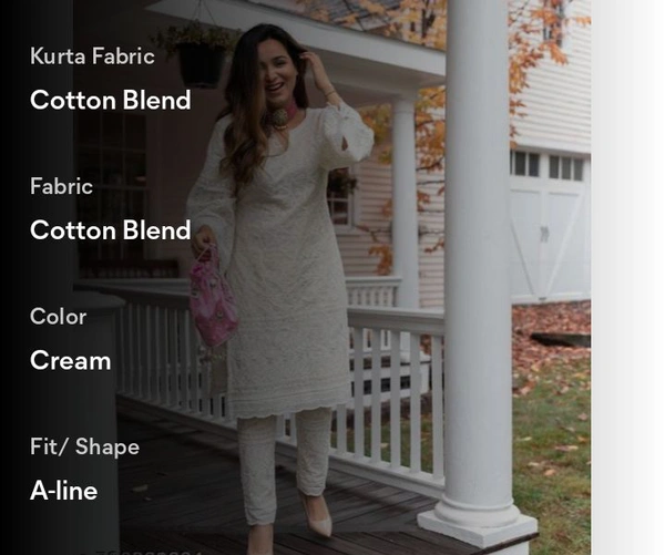 KAASHIBA Charvi Alluring Women Kurta Sets - White, M