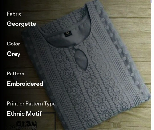 KAASHIBA Kashvi Refined Kurtis - Gray, XL