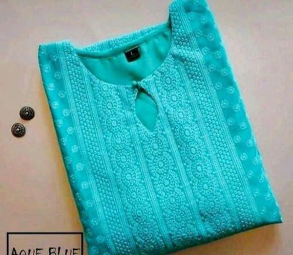 KAASHIBA Kashvi Refined Kurtis - aqua blue, XL