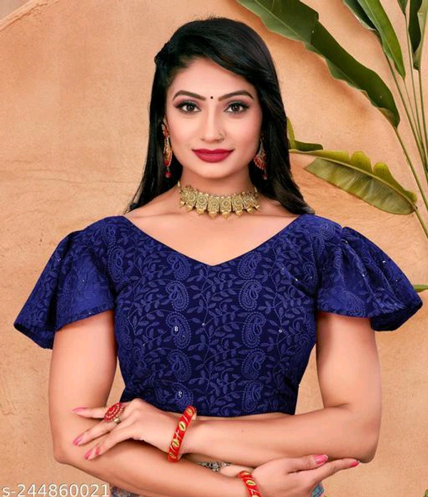 KAASHIBA Fancy Women Blouses - Navy Blue, 38