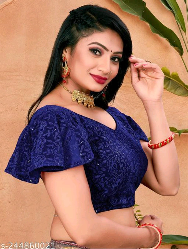 KAASHIBA Fancy Women Blouses - Navy Blue, 38