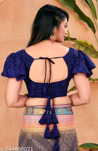 KAASHIBA Fancy Women Blouses - Navy Blue, 38