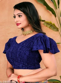 KAASHIBA Fancy Women Blouses - Navy Blue, 38