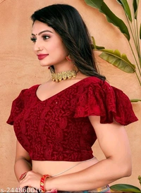 KAASHIBA Fancy Women Blouses - Maroon, 38