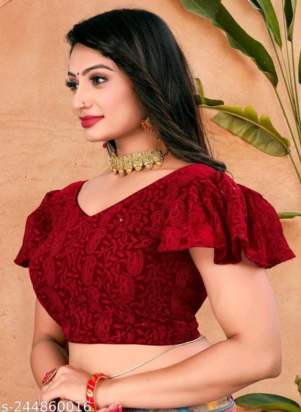 KAASHIBA Fancy Women Blouses - Maroon, 38