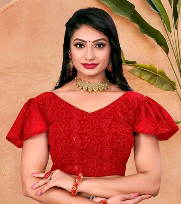 KAASHIBA Fancy Women Blouses - Red, 38