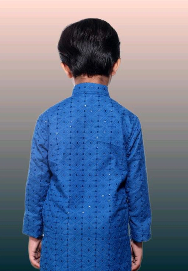 KAASHIBA Modern Elegant Kids Boys Kurta Sets - Blue, 5-6years