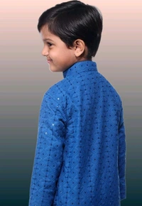 KAASHIBA Modern Elegant Kids Boys Kurta Sets - Blue, 3-4years