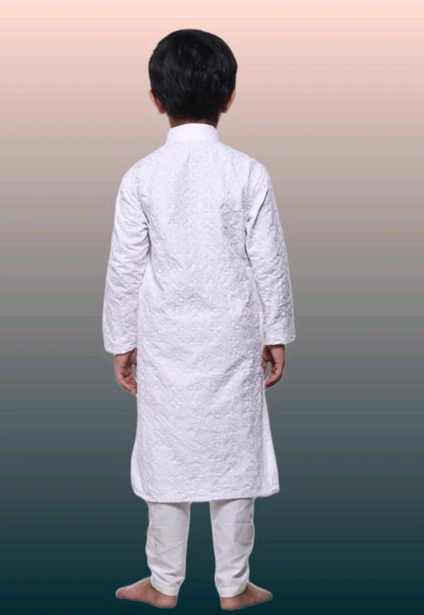 KAASHIBA Modern Elegant Kids Boys Kurta Sets - White, 13-14years