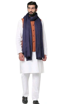 KAASHIBA Spring Board Stole for Men - Free, Navy Blue