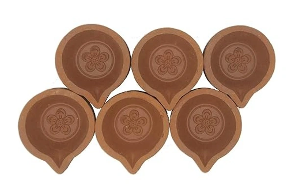 Clay Small Diya (5.8 cm x 5 cm x 2.1 cm) - 6