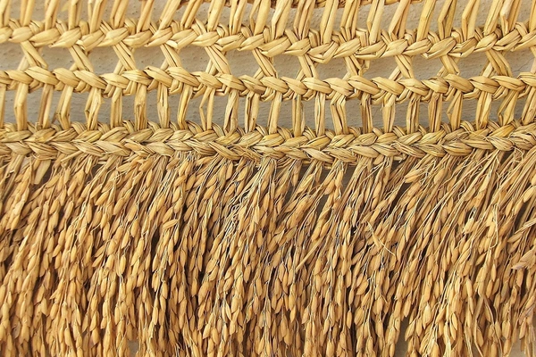 Natural Golden Colour Paddy Door Toranan 3-3.5 feet ( 1 Paddy Torana Length ~92 cm - 3.5 Feet