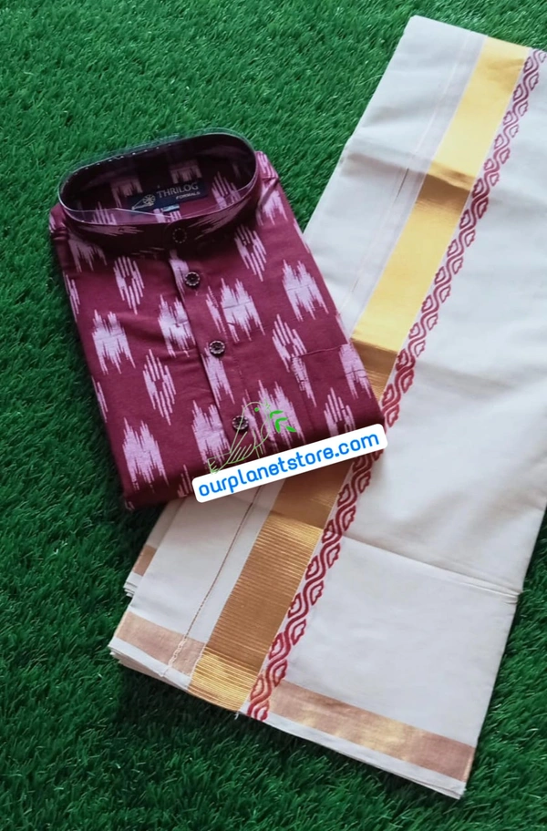 Kerala Kurtha Mundu Combo