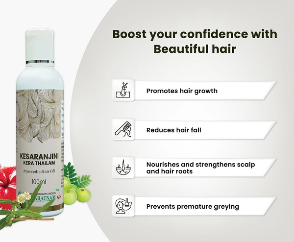 Kesaranjini Kera Thailam (100 ml) – Ayurvedic Hair Oil for Hair Fall & Premature Greying