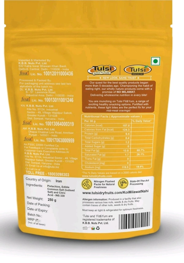 Tulsi Roasted Pistachios Shahi 200g