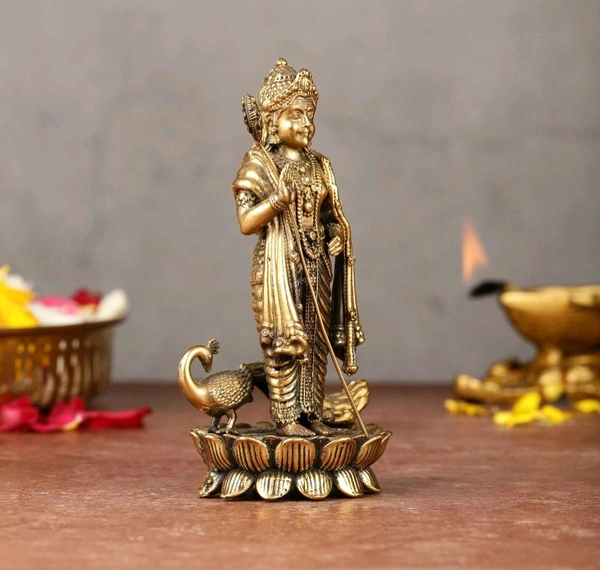 Brass Lord Murugan / Kartikeya Statue