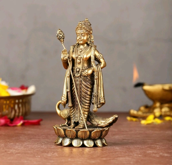 Brass Lord Murugan / Kartikeya Statue