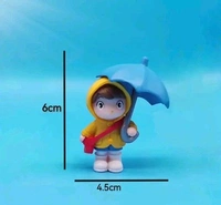 2 Cute Tiny Couples With umbrella For Car Dashboard