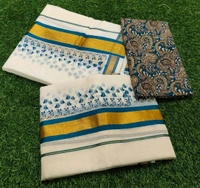 JERI PRINT SET MUNDU With BLOUSE