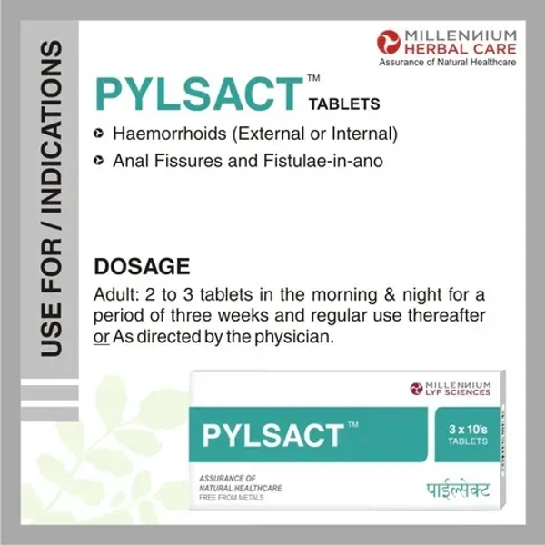 MILLENNIUM HERBALS Pylsact Tablet - Millennium - 10Tablets