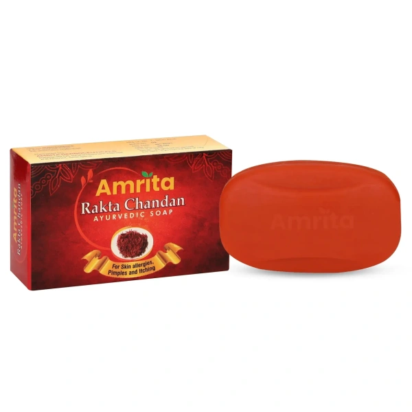 AMRITA DRUGS Rakta Chandan Ayurvedic Soap - Amrita - 75Gm