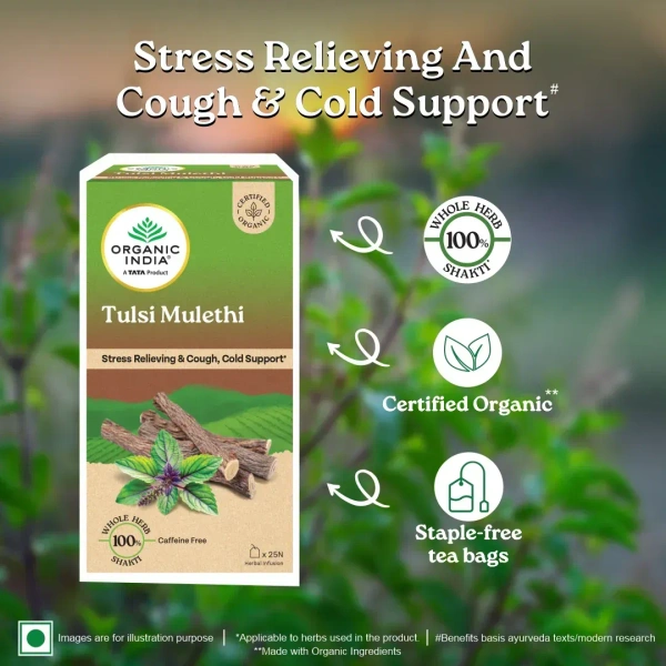 ORGANIC INDIA Tulsi Mulethi Tea - Organic - 25 Bags