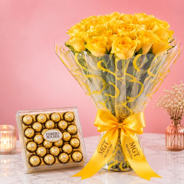 My Gifts Tree Ferrero Rocher N Yellow Delight