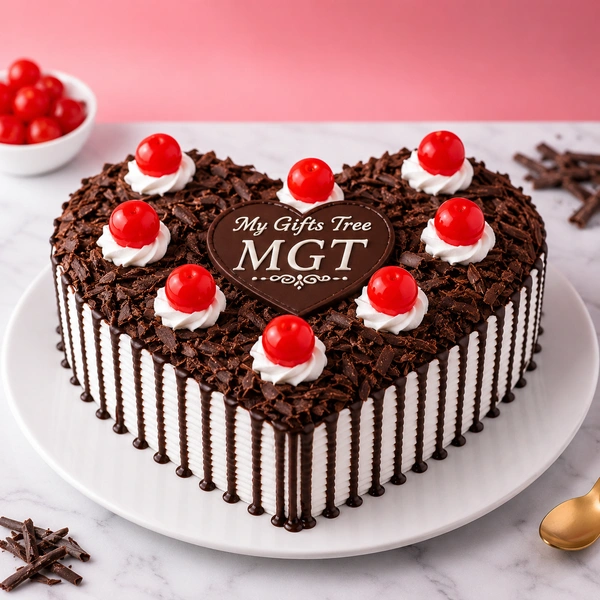 My Gifts Tree Decadent Blackforest Heart Shape Cake - 2 KG