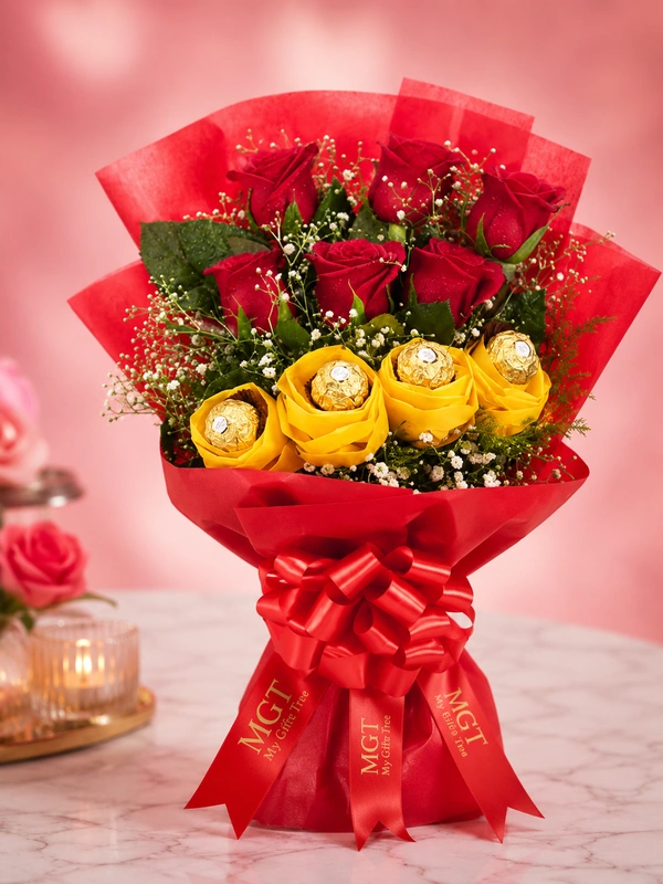 My Gifts Tree Farrero Rocher With Red Roses