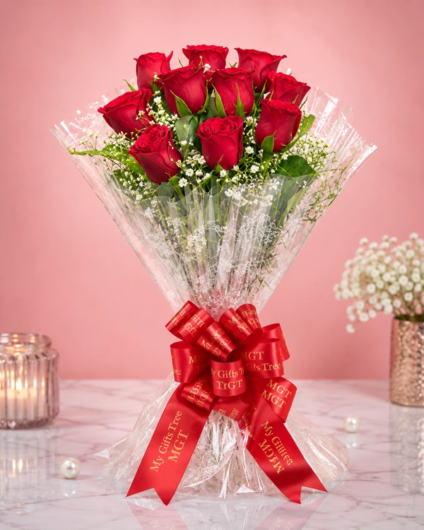 My Gifts Tree Red Roses With Poly Packing