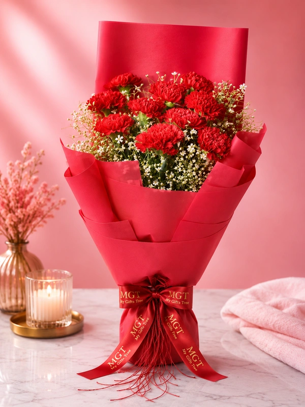 My Gifts Tree Red Carnation With Red Pack