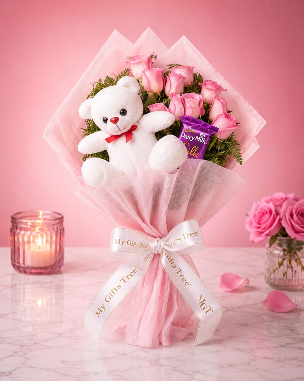 My Gifts Tree Wonderful pink roses display