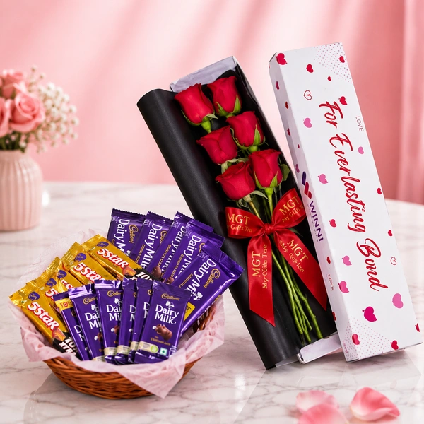 My Gifts Tree Delicious chocolate with Red roses box