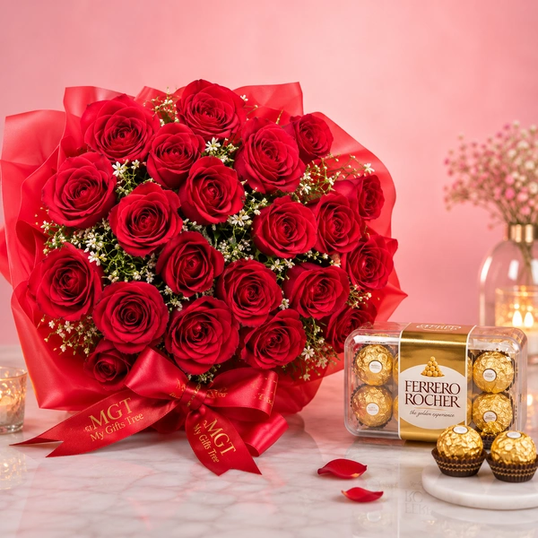 My Gifts Tree Red Roses Chocolate Rocher Love