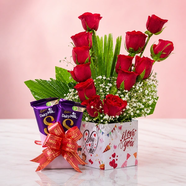 My Gifts Tree Alluring roses box with chocolate