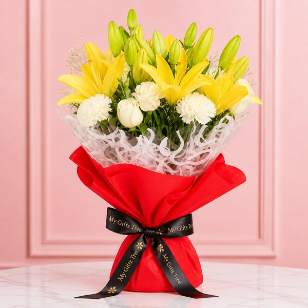 My Gifts Tree Elegant bouquet With Yellow Lilies