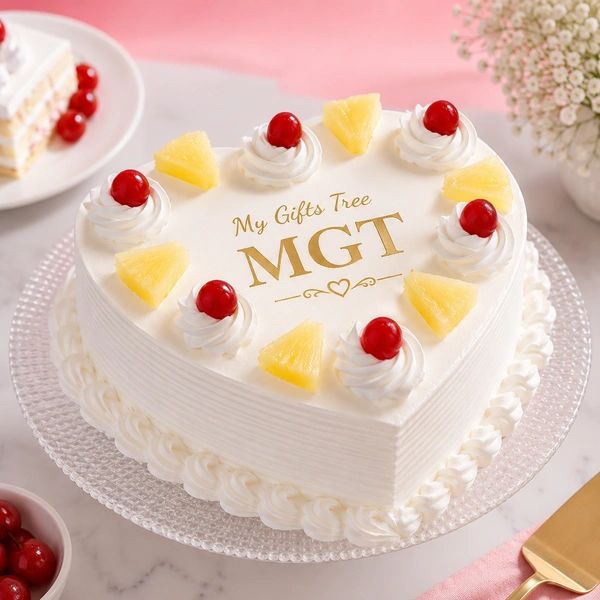 My Gifts Tree Heart Shape Pineapple Cake - 1 KG