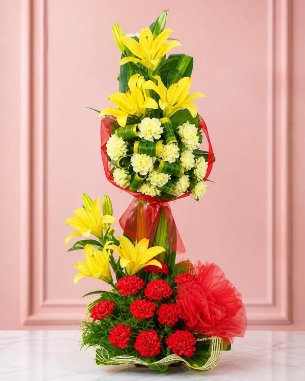 My Gifts Tree Elegant floral arrangement on marble table