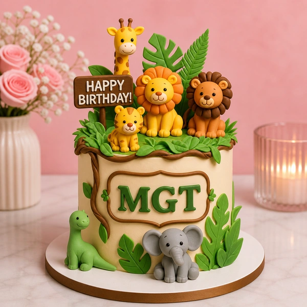 My Gifts Tree Jungle Lion Family Birthday Cake