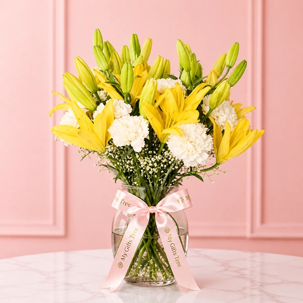 My Gifts Tree Lilies N White Carnation Arrangement