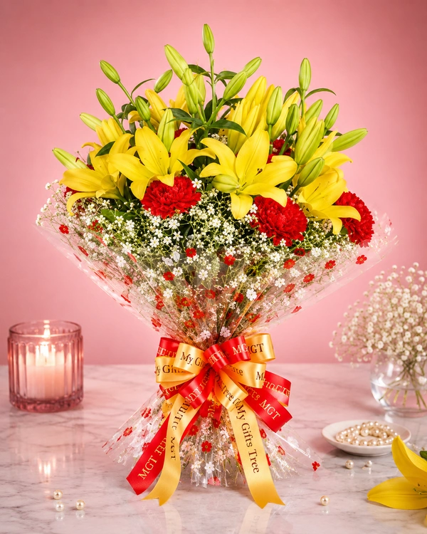 My Gifts Tree Orchind In Vase With Lilies