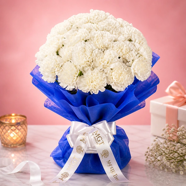 My Gifts Tree Carnaion In Blue White Color