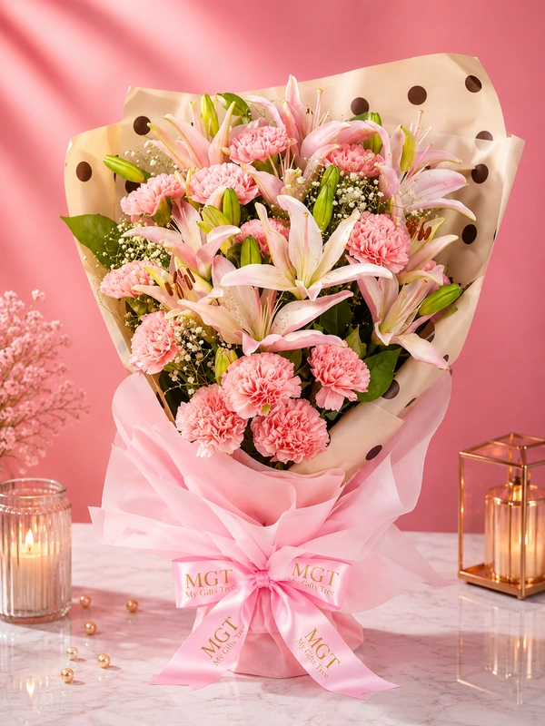 My Gifts Tree Pink Carnation With Pink Lilies