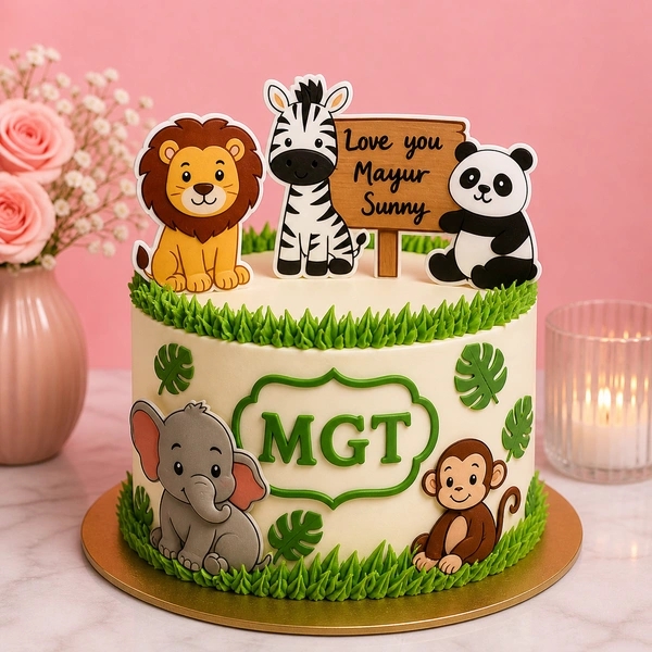 My Gifts Tree Printed Jungle Animals Cake