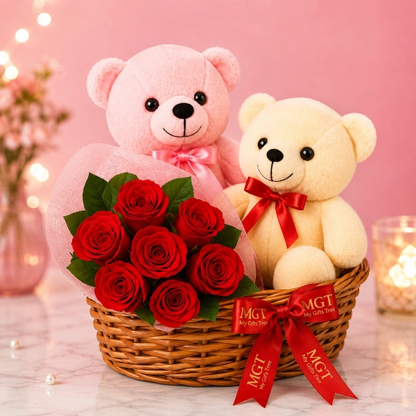 My Gifts Tree Red Roses With Teddy Love