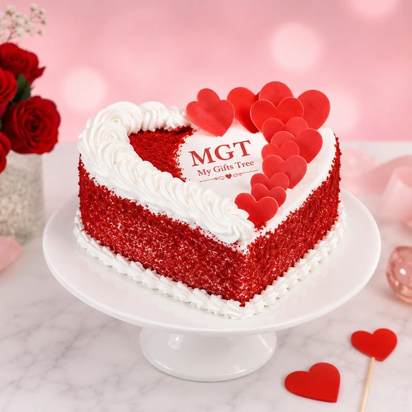 My Gifts Tree Red Velvet With Red Hearts - 1.5 Kg