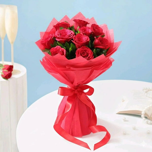 Elegant Red Rose's Bouquet
