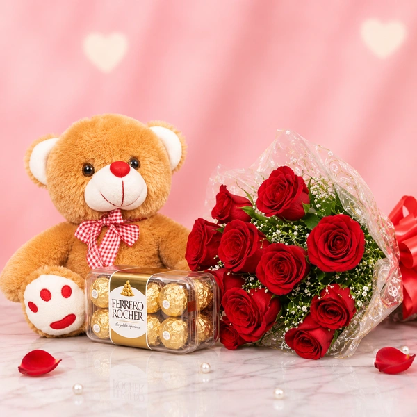 My Gifts Tree Rocher With Red Roses
